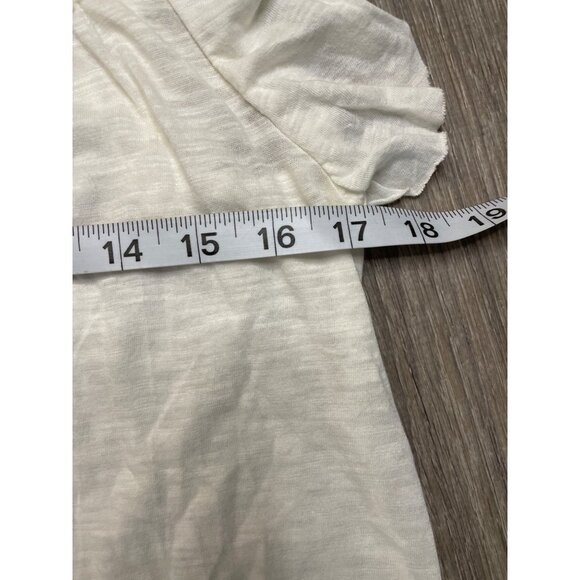 Lucky Brand Embroidered Flutter Sleeve Bohemian Tunic Top Sz XS - Picture 7 of 9